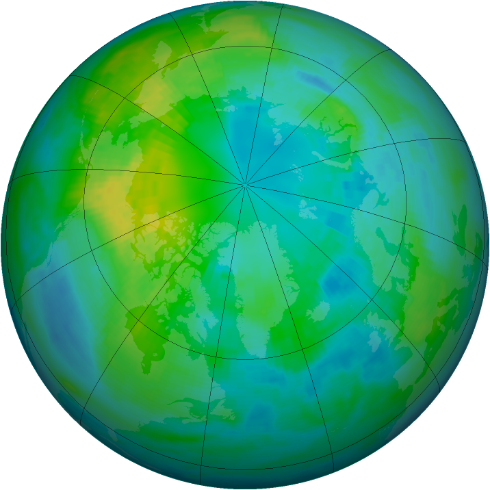 Arctic ozone map for 15 October 1982